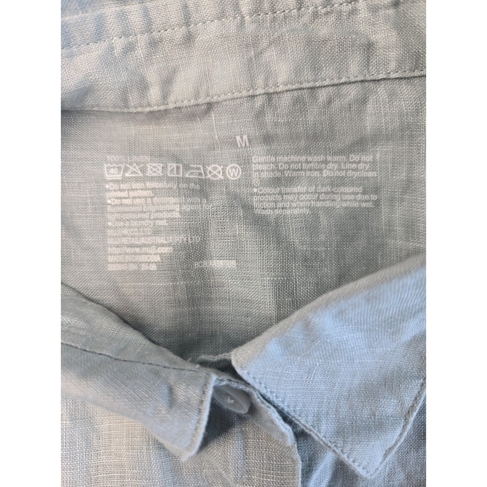 Muji Mint Green Shirt Layering Linen Minimalist Quiet Luxury Old Money Size M - Picture 5 of 16